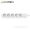 France 5-socket power strip with button